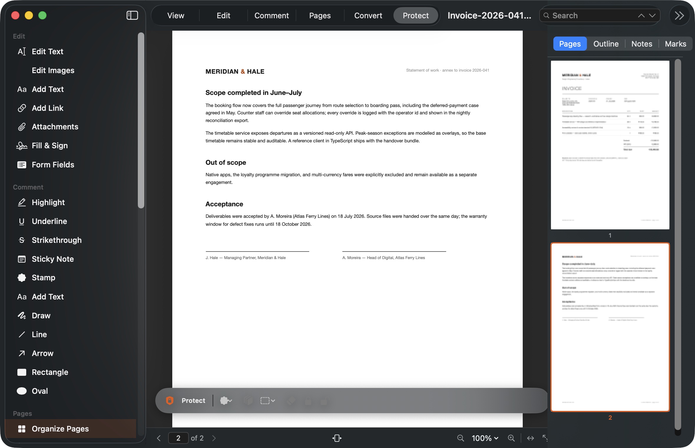 Protect PDF on Mac