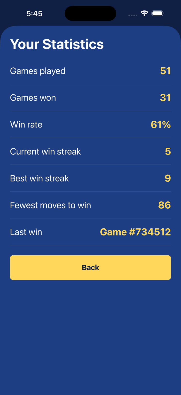 FreeCell Odyssey on iPhone, screen 3